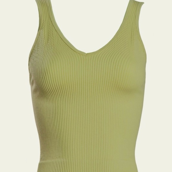 Women’s V-Neck  Contour Ribbed Tank Top - Picture 1 of 1